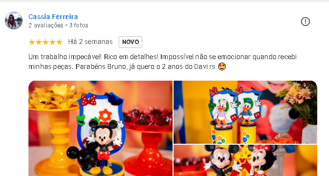 Avaliação de Cassia Ferreira no Google